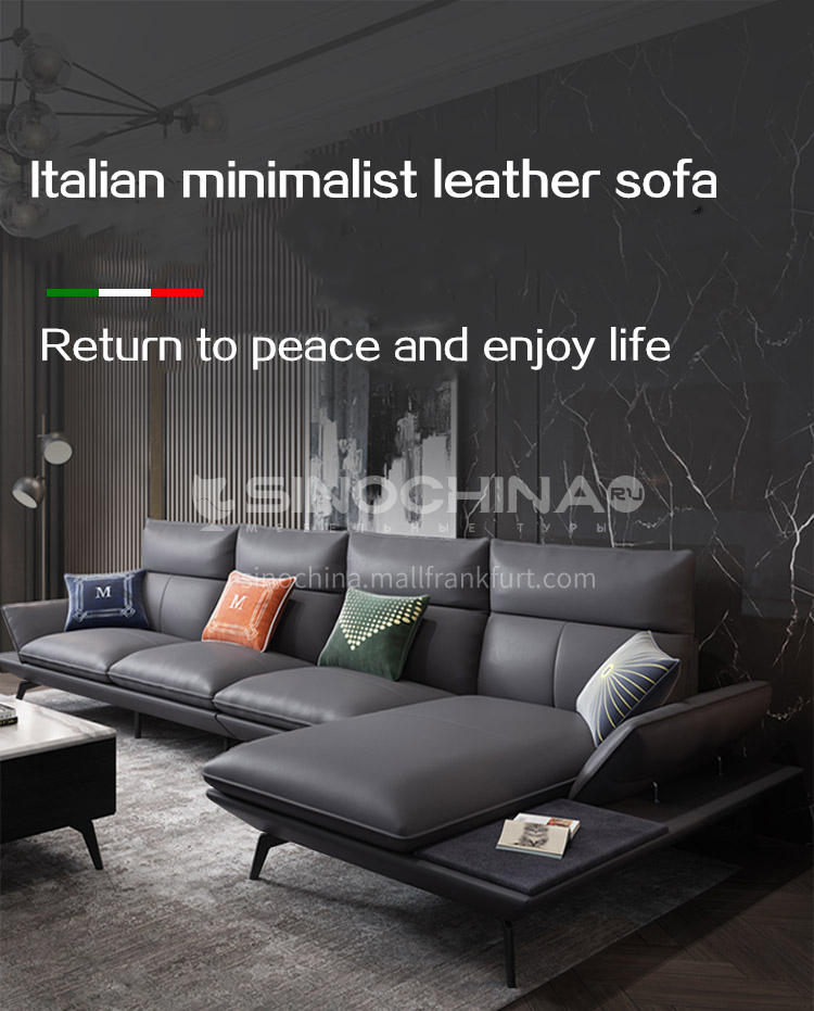 Hdx 9018 Modern Living Room Sofa High, Wood Frame Leather Sofa